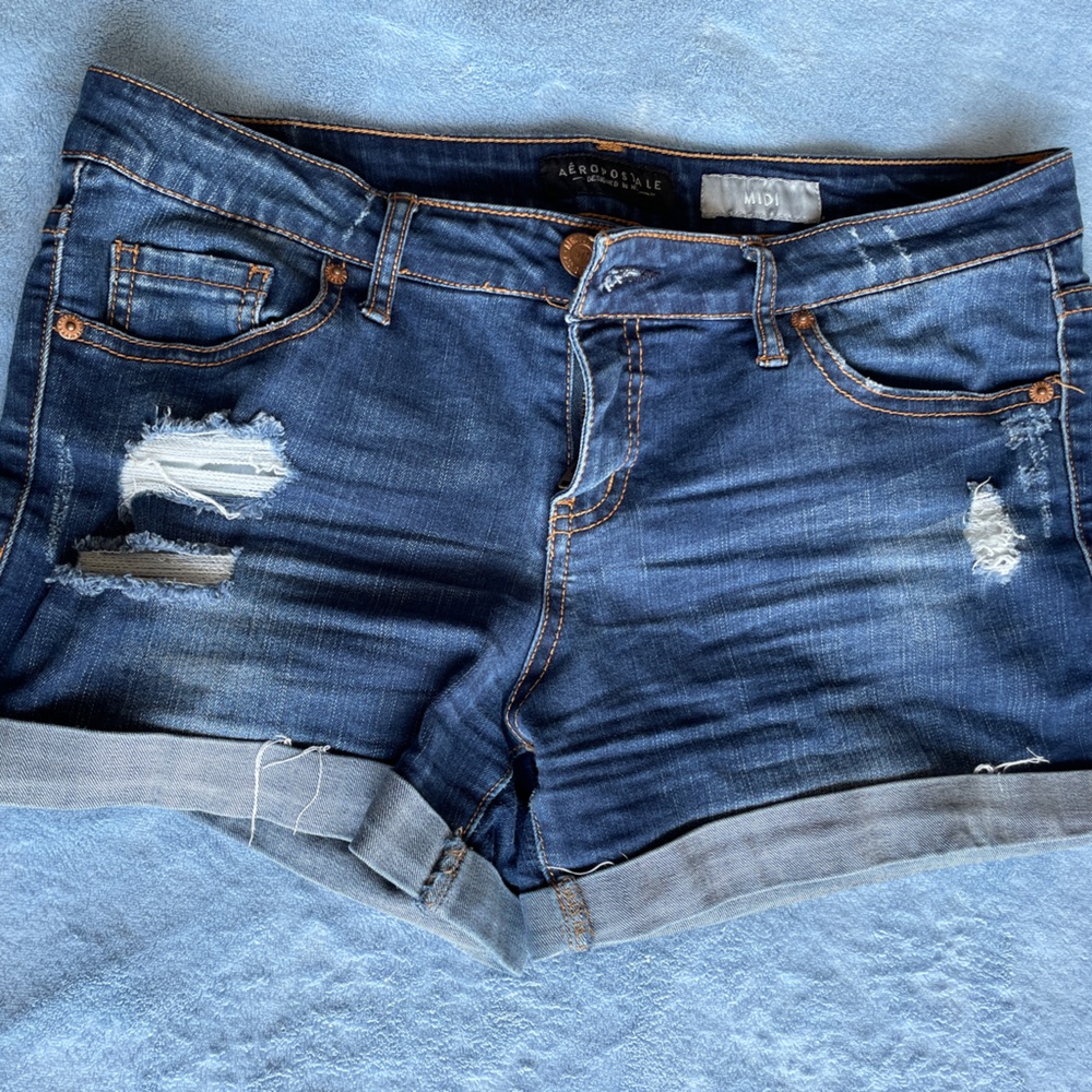 Aeropostale Ripped MIDI Shorts